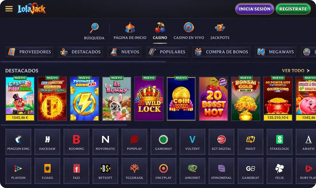 juegos del casino lolajack